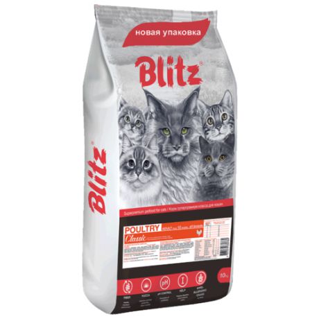 Корм для кошек Blitz Adult Cats Poultry dry 10 кг