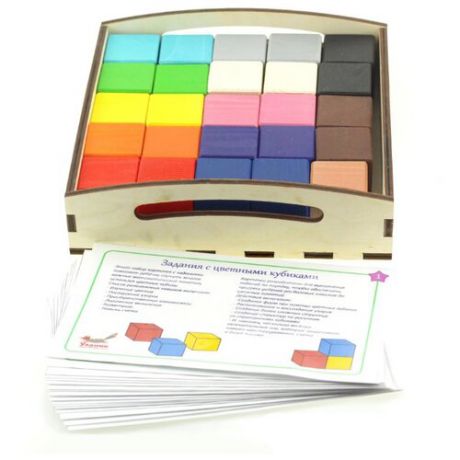 Обучающий набор Уланик "Цветные кубики + карточки" маленькие