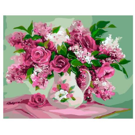 ВанГогВоМне Картина по номерам "Сирень и розы", 40х50 см (ZX 21108)