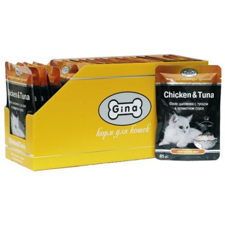 Корм для кошек Gina Chicken & Tuna 24 шт. (0.085 кг)