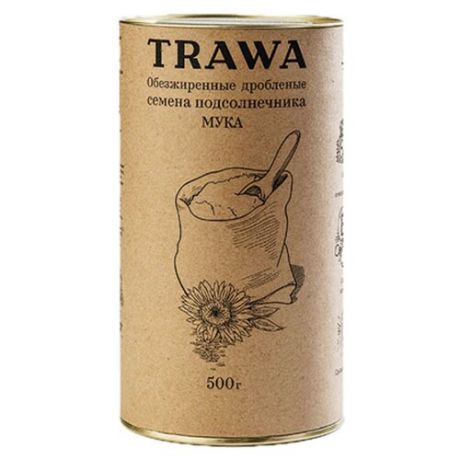Мука Trawa из обезжиренных дробленых семян подсолнечника, 0.5 кг