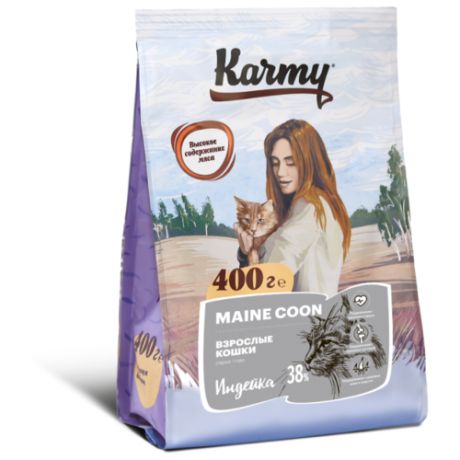 Корм для кошек Karmy с индейкой 400 г
