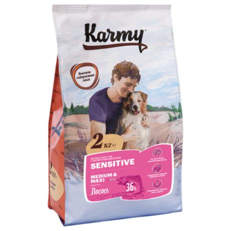 Сухой корм для собак Karmy для здоровья кожи и шерсти, лосось 2 кг