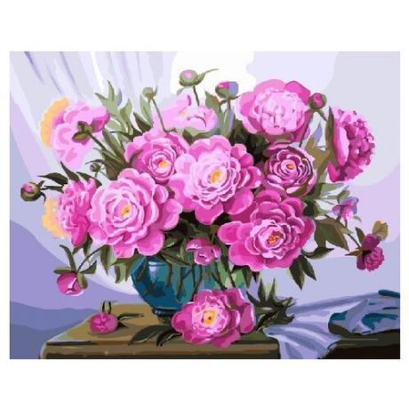 ВанГогВоМне Картина по номерам "Букет розовых пионов", 40х50 см (ZX 21594)