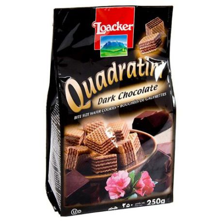 Вафли Loacker Квадратини темный шоколад 250 г