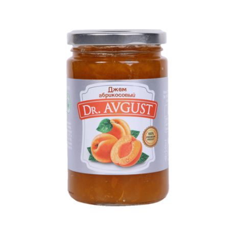 Джем пониженной калорийности абрикосовый Dr. Avgust, банка 400 г
