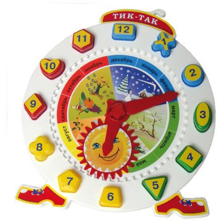 Развивающая игра Совтехстром «Тик-Так» часы с 12 логическими фигурами