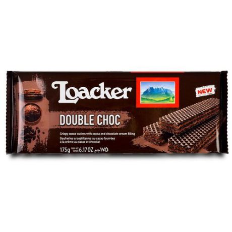 Вафли Loacker шоколадные с начинкой двойной шоколад 175 г