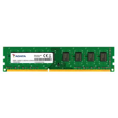 Оперативная память ADATA DDR3 1600 (PC 12800) DIMM 240 pin, 4 ГБ 1 шт. 1.5 В, CL 11, AD3U1600W4G11-S