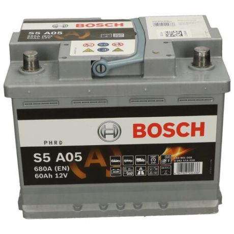 Автомобильный аккумулятор BOSCH S5 A05 AGM (0 092 S5A 050)