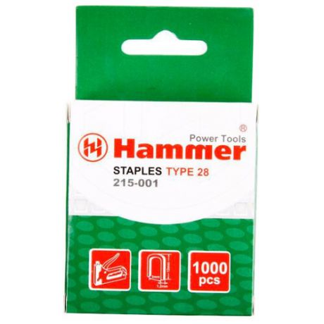 Скобы Hammerflex 215-001 тип 28 для степлера, 12 мм