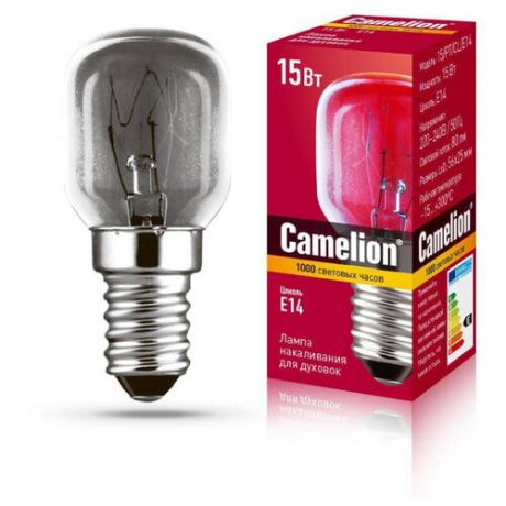 Лампа накаливания для бытовой техники Camelion E14, T25, 15Вт