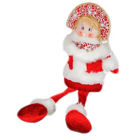 Мягкая игрушка Зимнее Волшебство Снегурочка длинные ножки 57 см красный