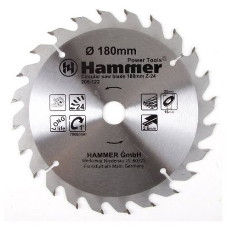 Пильный диск Hammer Flex 205-122 CSB WD 180х20 мм