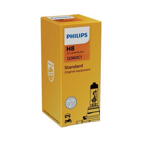 Лампа автомобильная галогенная Philips Standard 12360C1 H8 35W 1 шт.
