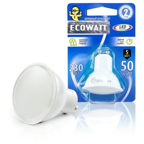 Лампа светодиодная Ecowatt GU10, JCDRC, 5Вт