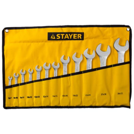 Набор гаечных ключей STAYER (12 предм.) 27035-H12 желтый