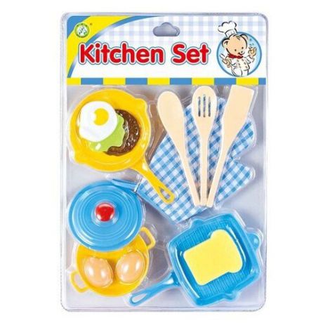 Набор продуктов с посудой S+S Toys 100980136 голубой/желтый