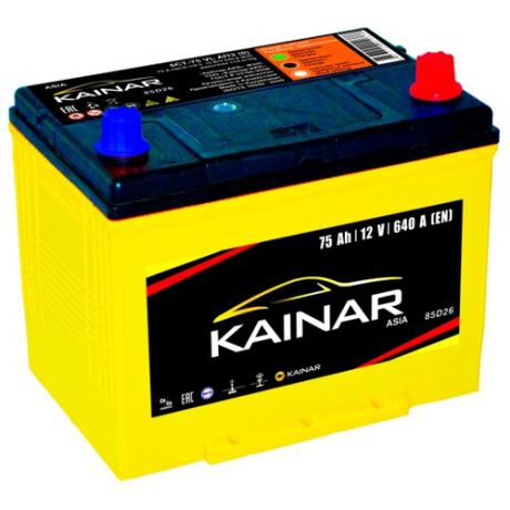 Автомобильный аккумулятор Kainar Asia 6СТ75 VL АПЗ о.п. 85D26L