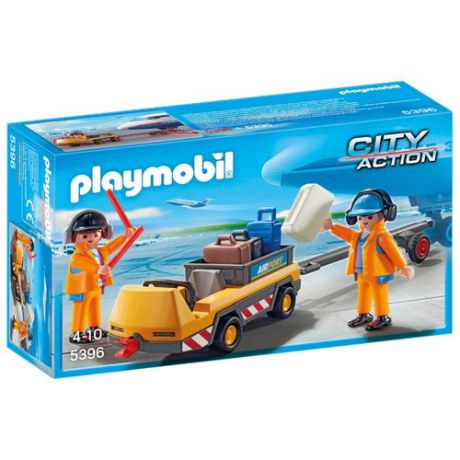 Набор с элементами конструктора Playmobil City Action 5396 Буксир самолета с наземной командой