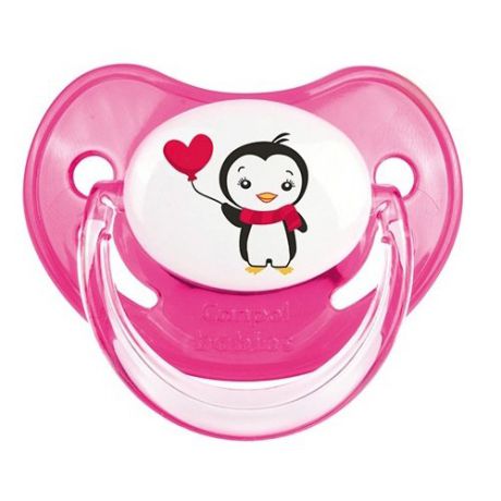 Пустышка силиконовая ортодонтическая Canpol Babies Penguin 0-6 м (1 шт) розовый