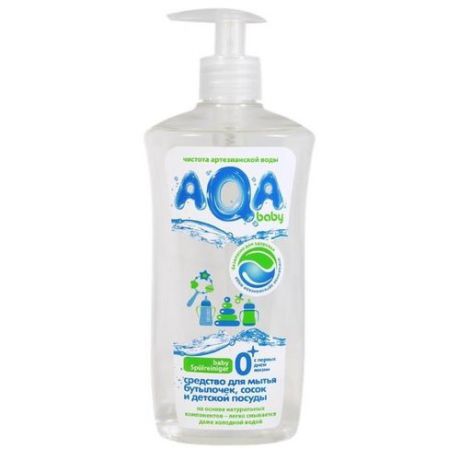 AQA baby Средство для мытья бутылочек, сосок и детской посуды 0.5 л с дозатором