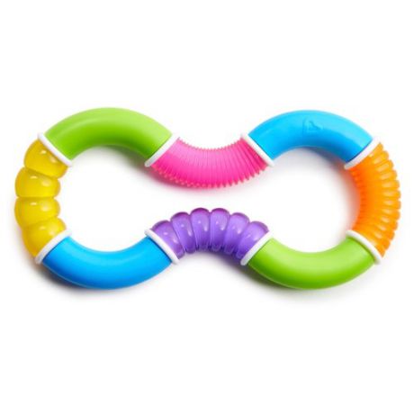 Прорезыватель-погремушка Munchkin Twisty Figure 8 Teether Toy зеленый/голубой/розовый
