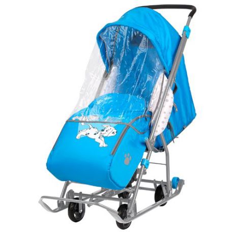 Санки-коляска Nika Disney baby 1 (DB1) с далматинцами голубой