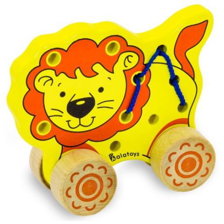 Каталка-игрушка Alatoys Лев (ШЛВ01) желтый/оранжевый