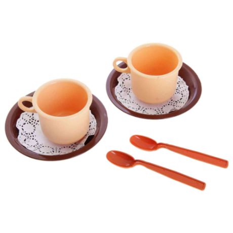 Набор посуды Росигрушка Чайная пара Милк 9254 коричневый/бежевый