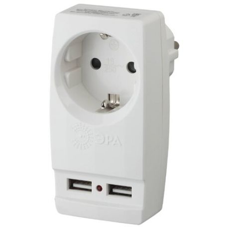 Разветвитель ЭРА SP-1e-USB белый