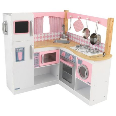Кухня KidKraft Изысканный уголок 53185 белый/розовый/серый