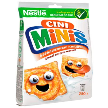 Готовый завтрак Cini Minis безбашенные квадры с корицей, пакет, 250 г