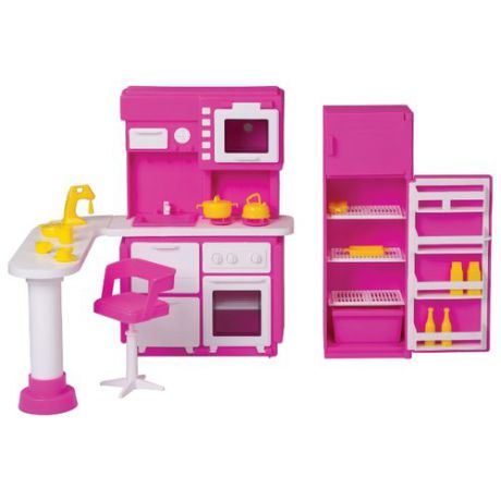 ОГОНЁК Набор мебели для кухни Зефир (С-1409) розовый/белый