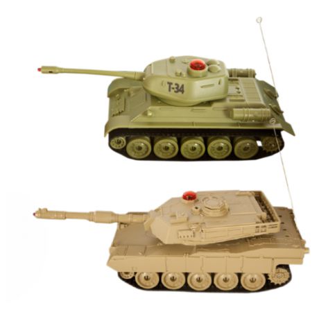 Набор техники Пламенный мотор Танковый бой Т34 - Abrams M1A2 (870236) 1:32 22 см бежевый