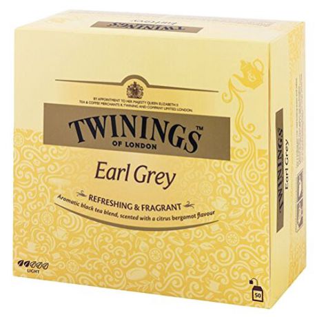 Чай черный Twinings Earl Grey в пакетиках, 50 шт.