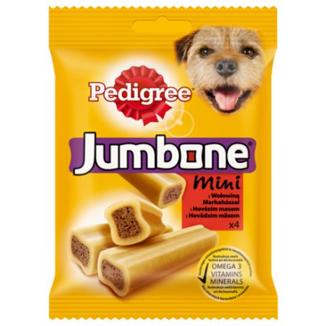 Лакомство для собак Pedigree Jumbone Mini говядина, 4 шт. в уп.
