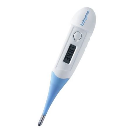 Электронный термометр BabyOno с мягким наконечником (118) белый / голубой