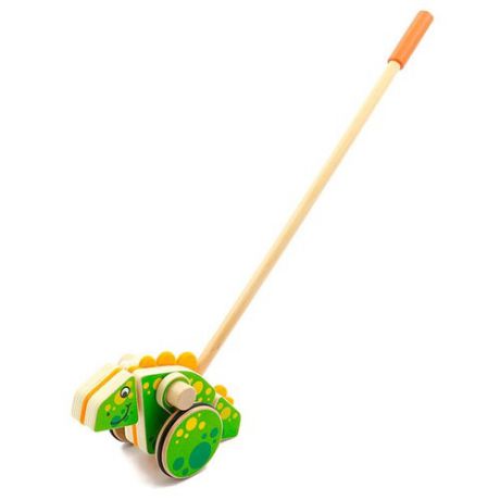 Каталка-игрушка Мир деревянных игрушек Динозавр (Д405) зеленый