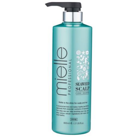Mielle Professional шампунь Seaweed Scalp Clinic против выпадения волос с морскими водорослями 800 мл с дозатором