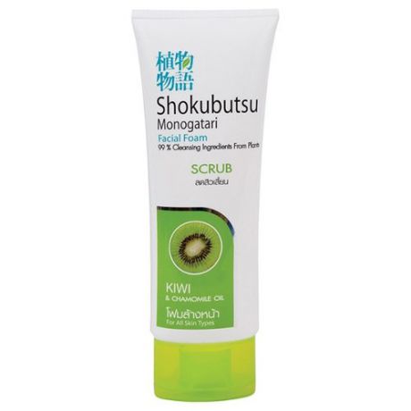 Lion пенка-скраб для лица Shokubutsu Monogatari facial foam 100 г