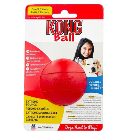 Мячик для собак KONG под лакомства (KB2E) красный
