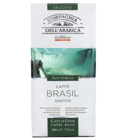 Кофе в зернах Compagnia Dell` Arabica Brasil Santos, арабика, 500 г
