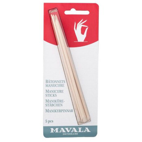 Mavala Палочки для маникюра деревянные Manicure Sticks, 5 шт. бежевый