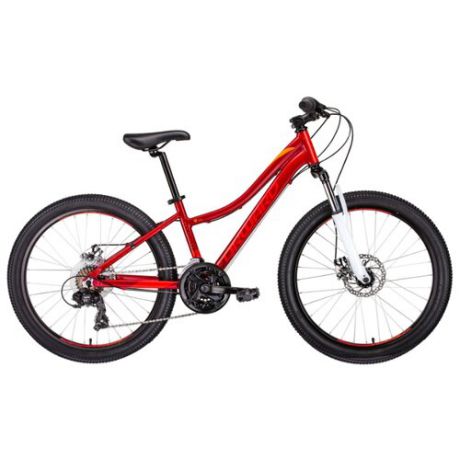 Подростковый горный (MTB) велосипед FORWARD Seido 24 2.0 disc (2019) красный 13" (требует финальной сборки)
