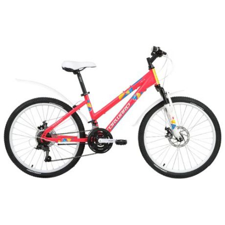 Подростковый горный (MTB) велосипед FORWARD Iris 24 2.0 Disc (2019) красный 13" (требует финальной сборки)
