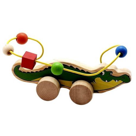 Каталка-игрушка Мир деревянных игрушек Крокодил (Д362) зеленый