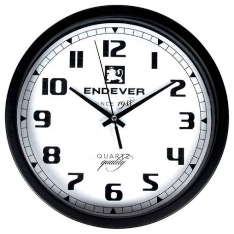 Часы настенные кварцевые ENDEVER RealTime-111 черный / белый