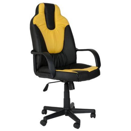 Компьютерное кресло TetChair Нео 1, обивка: искусственная кожа, цвет: черный/желтый