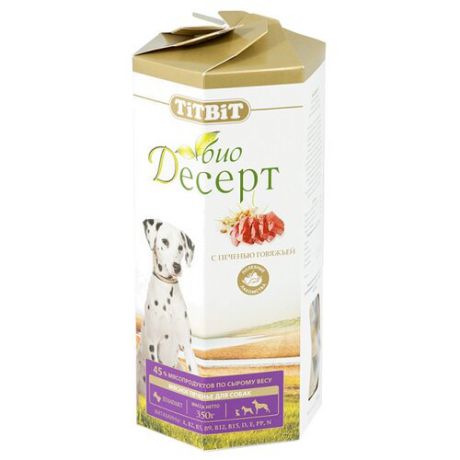 Лакомство для собак Titbit Печенье Био Десерт с печенью стандарт, 350 г